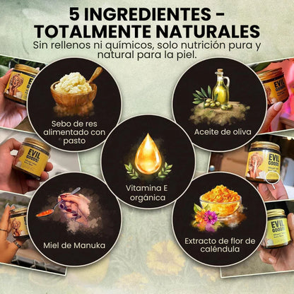 Evil Goods SEBO DE RES - Nutre tu piel con la fuerza ancestral + miel 100% natural
