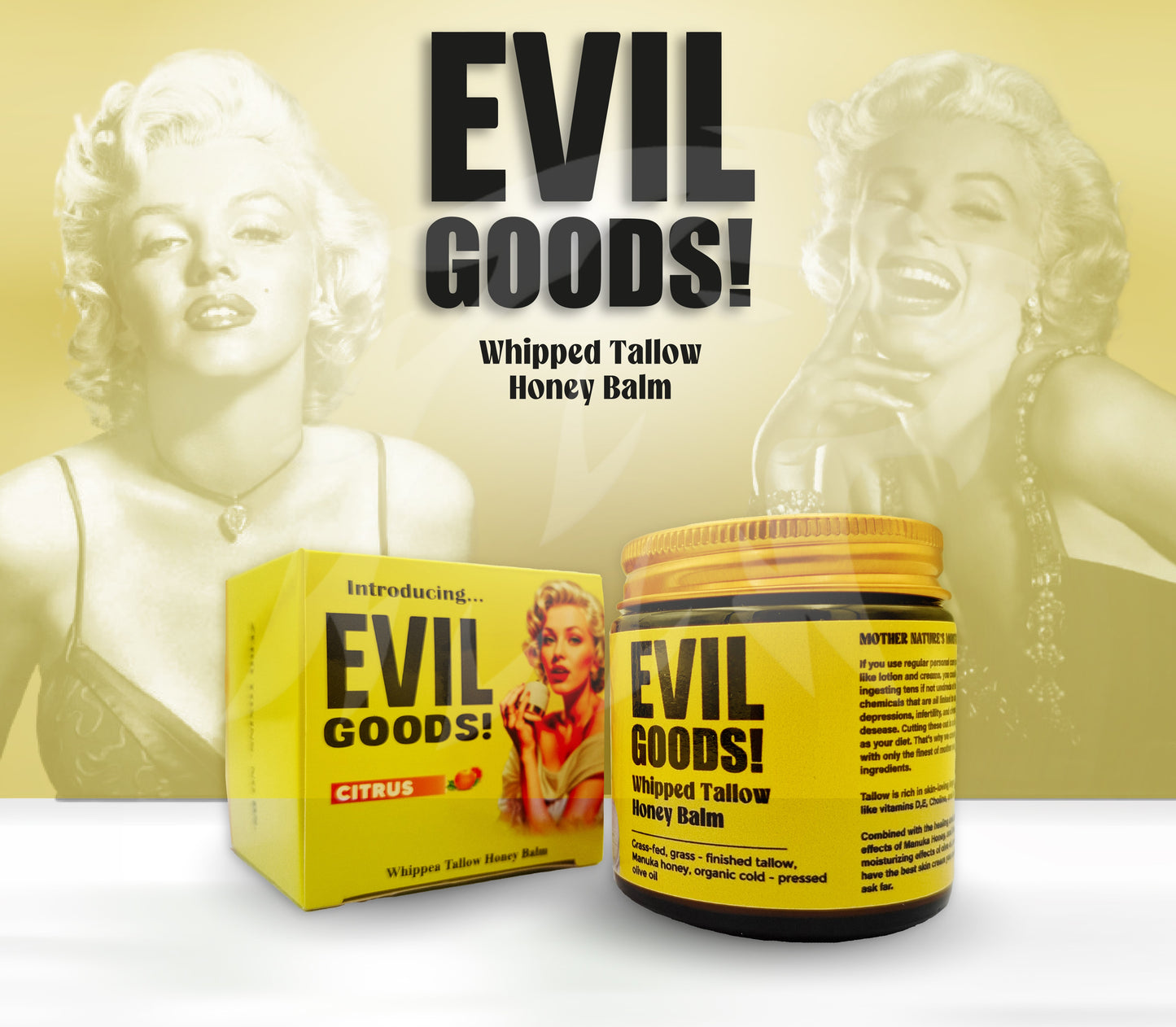 Evil Goods SEBO DE RES - Nutre tu piel con la fuerza ancestral + miel 100% natural